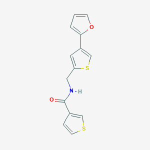 molecular formula C14H11NO2S2 B2607226 N-[[4-(Furan-2-yl)thiophen-2-yl]methyl]thiophene-3-carboxamide CAS No. 2379997-17-6