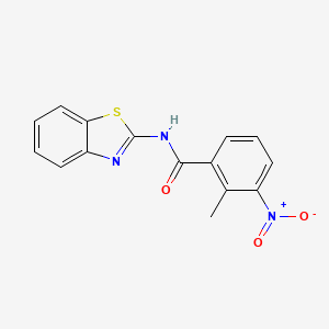 molecular formula C15H11N3O3S B2607227 N-(1,3-benzothiazol-2-yl)-2-methyl-3-nitrobenzamide CAS No. 313233-83-9