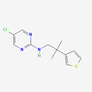 molecular formula C12H14ClN3S B2607232 5-Chloro-N-(2-methyl-2-thiophen-3-ylpropyl)pyrimidin-2-amine CAS No. 2380040-61-7