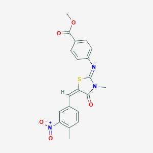 methyl 4-{[(2E,5E)-3-methyl-5-(4-methyl-3-nitrobenzylidene)-4-oxo-1,3-thiazolidin-2-ylidene]amino}benzoate