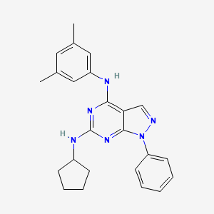 molecular formula C24H26N6 B2607240 N6-环戊基-N4-(3,5-二甲基苯基)-1-苯基-1H-吡唑并[3,4-d]嘧啶-4,6-二胺 CAS No. 1004389-96-1