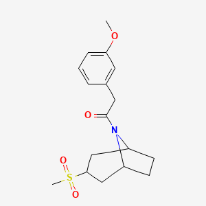 B2607245 2-(3-methoxyphenyl)-1-((1R,5S)-3-(methylsulfonyl)-8-azabicyclo[3.2.1]octan-8-yl)ethanone CAS No. 1705781-66-3