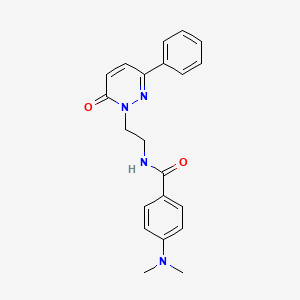 molecular formula C21H22N4O2 B2607247 4-(二甲氨基)-N-(2-(6-氧代-3-苯基嘧啶并哒嗪-1(6H)-基)乙基)苯甲酰胺 CAS No. 921528-78-1