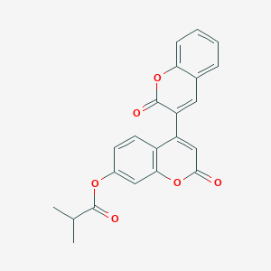 B2607249 2-Oxo-4-(2-oxochromen-3-yl)chromen-7-yl 2-methylpropanoate CAS No. 896033-78-6