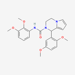 molecular formula C24H27N3O5 B2607251 N-(2,3-二甲氧基苯基)-1-(2,5-二甲氧基苯基)-3,4-二氢吡咯并[1,2-a]吡嗪-2(1H)-甲酰胺 CAS No. 900002-93-9