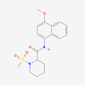 molecular formula C18H22N2O4S B2607252 N-(4-甲氧基萘-1-基)-1-(甲磺酰基)哌啶-2-甲酰胺 CAS No. 1214814-74-0