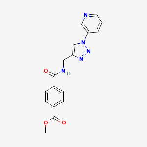 molecular formula C17H15N5O3 B2607260 4-(((1-(吡啶-3-基)-1H-1,2,3-三唑-4-基)甲基)氨基甲酰基)苯甲酸甲酯 CAS No. 2034232-38-5