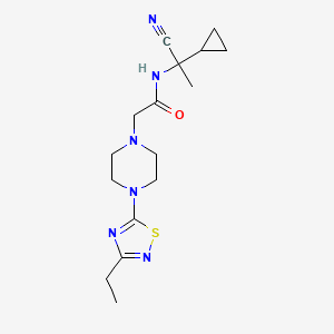 molecular formula C16H24N6OS B2607265 N-(1-氰基-1-环丙基乙基)-2-[4-(3-乙基-1,2,4-噻二唑-5-基)哌嗪-1-基]乙酰胺 CAS No. 1436044-82-4