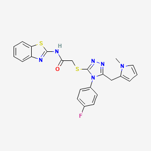 B2607266 N-(benzo[d]thiazol-2-yl)-2-((4-(4-fluorophenyl)-5-((1-methyl-1H-pyrrol-2-yl)methyl)-4H-1,2,4-triazol-3-yl)thio)acetamide CAS No. 847394-16-5