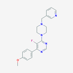 B2607269 5-Fluoro-4-(4-methoxyphenyl)-6-[4-(pyridin-3-ylmethyl)piperazin-1-yl]pyrimidine CAS No. 2380086-43-9