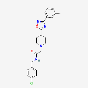 molecular formula C23H25ClN4O2 B2607274 N-(4-氯苄基)-2-(4-(3-(间甲苯基)-1,2,4-恶二唑-5-基)哌啶-1-基)乙酰胺 CAS No. 1251679-95-4