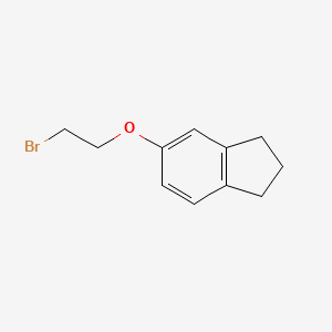 molecular formula C11H13BrO B2607290 5-(2-Bromoethoxy)-2,3-dihydro-1H-indene CAS No. 82827-58-5