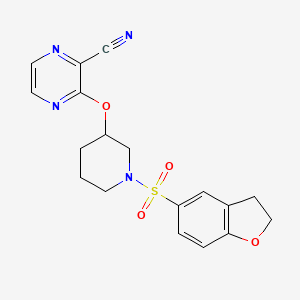3-((1-((2,3-Dihydrobenzofuran-5-yl)sulfonyl)piperidin-3-yl)oxy)pyrazine-2-carbonitrile