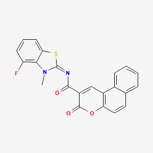 molecular formula C22H13FN2O3S B2607302 N-(4-fluoro-3-methyl-1,3-benzothiazol-2-ylidene)-3-oxobenzo[f]chromene-2-carboxamide CAS No. 868375-30-8