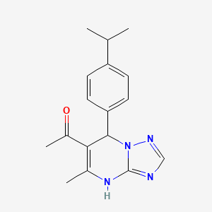 molecular formula C17H20N4O B2607314 1-(7-(4-Isopropylphenyl)-5-methyl-4,7-dihydro-[1,2,4]triazolo[1,5-a]pyrimidin-6-yl)ethanone CAS No. 496039-88-4