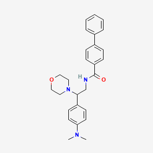molecular formula C27H31N3O2 B2607315 N-(2-(4-(二甲氨基)苯基)-2-吗啉乙基)-[1,1'-联苯]-4-甲酰胺 CAS No. 897620-14-3