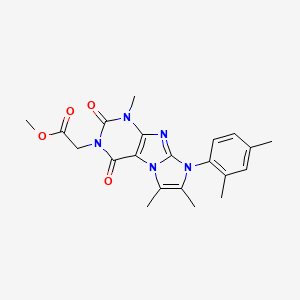 molecular formula C21H23N5O4 B2607325 2-[6-(2,4-二甲苯基)-4,7,8-三甲基-1,3-二氧代嘌呤[7,8-a]咪唑-2-基]乙酸甲酯 CAS No. 878732-35-5