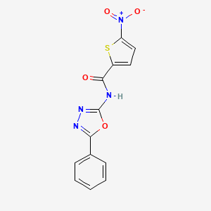 molecular formula C13H8N4O4S B2607344 5-nitro-N-(5-phenyl-1,3,4-oxadiazol-2-yl)thiophene-2-carboxamide CAS No. 865287-34-9