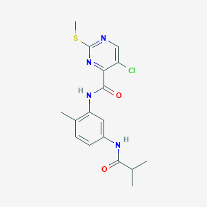 5-chloro-N-[2-methyl-5-(2-methylpropanoylamino)phenyl]-2-methylsulfanylpyrimidine-4-carboxamide