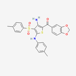(3-Amino-5-(p-tolylamino)-4-tosylthiophen-2-yl)(benzo[d][1,3]dioxol-5-yl)methanone