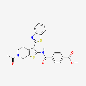 Methyl 4-((6-acetyl-3-(benzo[d]thiazol-2-yl)-4,5,6,7-tetrahydrothieno[2,3-c]pyridin-2-yl)carbamoyl)benzoate