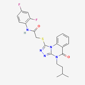 N-(2,4-difluorophenyl)-2-((4-isopentyl-5-oxo-4,5-dihydro-[1,2,4]triazolo[4,3-a]quinazolin-1-yl)thio)acetamide