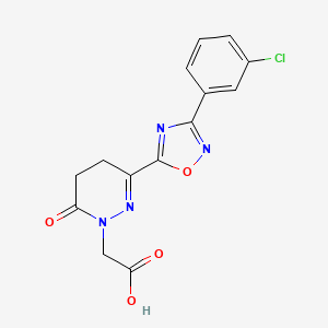 molecular formula C14H11ClN4O4 B2607368 [3-[3-(3-chlorophenyl)-1,2,4-oxadiazol-5-yl]-6-oxo-5,6-dihydropyridazin-1(4H)-yl]acetic acid CAS No. 1987112-36-6