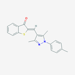 (2Z)-2-{[3,5-DIMETHYL-1-(4-METHYLPHENYL)-1H-PYRAZOL-4-YL]METHYLIDENE}-2,3-DIHYDRO-1-BENZOTHIOPHEN-3-ONE