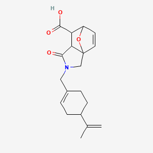 molecular formula C19H23NO4 B2607375 1-Oxo-2-{[4-(prop-1-en-2-yl)cyclohex-1-en-1-yl]methyl}-1,2,3,6,7,7a-hexahydro-3a,6-epoxyisoindole-7-carboxylic acid CAS No. 1212087-33-6