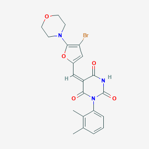 5-{[4-bromo-5-(4-morpholinyl)-2-furyl]methylene}-1-(2,3-dimethylphenyl)-2,4,6(1H,3H,5H)-pyrimidinetrione