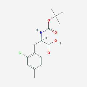 molecular formula C15H20ClNO4 B2607384 3-(2-Chloro-4-methylphenyl)-2-[(2-methylpropan-2-yl)oxycarbonylamino]propanoic acid CAS No. 1690532-75-2