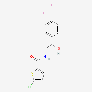 molecular formula C14H11ClF3NO2S B2607385 5-chloro-N-(2-hydroxy-2-(4-(trifluoromethyl)phenyl)ethyl)thiophene-2-carboxamide CAS No. 1351635-50-1