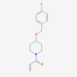 molecular formula C15H18FNO2 B2607388 1-[4-[(4-Fluorophenyl)methoxy]piperidin-1-yl]prop-2-en-1-one CAS No. 2196448-26-5