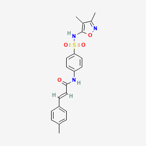 molecular formula C21H21N3O4S B2607396 N-[4-(3,4-Dimethyl-isoxazol-5-ylsulfamoyl)-phenyl]-3-p-tolyl-acrylamide CAS No. 873307-21-2