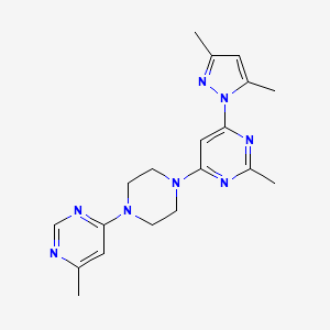 molecular formula C19H24N8 B2607403 4-(3,5-dimethyl-1H-pyrazol-1-yl)-2-methyl-6-[4-(6-methylpyrimidin-4-yl)piperazin-1-yl]pyrimidine CAS No. 2415630-58-7