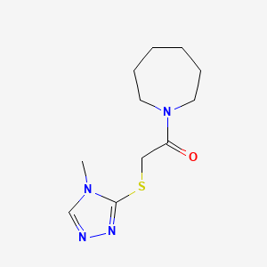 molecular formula C11H18N4OS B2607411 1-(氮杂环-1-基)-2-((4-甲基-4H-1,2,4-三唑-3-基)硫代)乙酮 CAS No. 403833-44-3