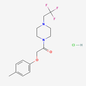 molecular formula C15H20ClF3N2O2 B2607416 2-(p-Tolyloxy)-1-(4-(2,2,2-trifluoroethyl)piperazin-1-yl)ethanone hydrochloride CAS No. 2034474-39-8