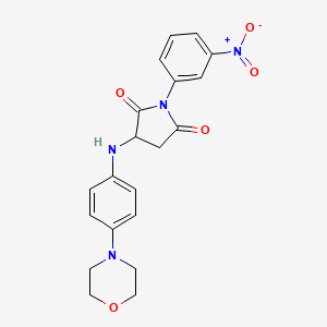 molecular formula C20H20N4O5 B2607418 3-((4-吗啉苯基)氨基)-1-(3-硝基苯基)吡咯烷-2,5-二酮 CAS No. 474005-04-4