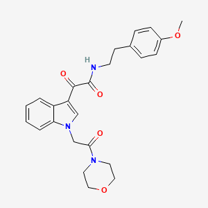 molecular formula C25H27N3O5 B2607419 N-(4-甲氧基苯乙基)-2-(1-(2-吗啉-2-氧代乙基)-1H-吲哚-3-基)-2-氧代乙酰胺 CAS No. 872857-01-7