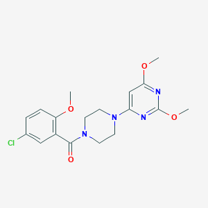 molecular formula C18H21ClN4O4 B2607421 5-氯-2-甲氧基苯基（4-(2,6-二甲氧基嘧啶-4-基）哌嗪-1-基）甲酮 CAS No. 1021214-67-4