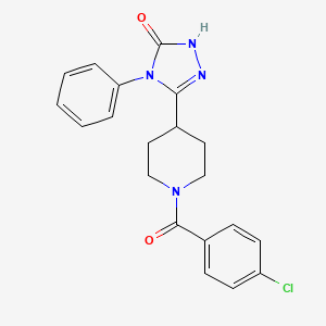 molecular formula C20H19ClN4O2 B2607425 5-[1-(4-chlorobenzoyl)piperidin-4-yl]-4-phenyl-2,4-dihydro-3H-1,2,4-triazol-3-one CAS No. 1775454-98-2