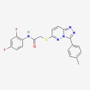 molecular formula C20H15F2N5OS B2607426 N-(2,4-difluorophenyl)-2-((3-(p-tolyl)-[1,2,4]triazolo[4,3-b]pyridazin-6-yl)thio)acetamide CAS No. 852375-55-4