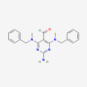 molecular formula C21H23N5O B2607435 2-Amino-4,6-bis[benzyl(methyl)amino]pyrimidine-5-carbaldehyde CAS No. 865660-52-2