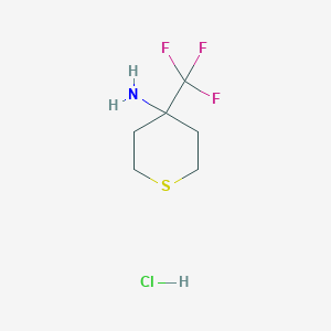 molecular formula C6H11ClF3NS B2607439 4-(Trifluoromethyl)thian-4-amine hydrochloride CAS No. 2225136-90-1