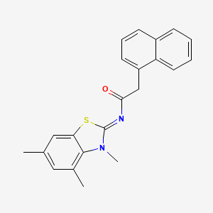 molecular formula C22H20N2OS B2607441 (E)-2-(萘-1-基)-N-(3,4,6-三甲基苯并[d]噻唑-2(3H)-亚甲基)乙酰胺 CAS No. 681159-40-0