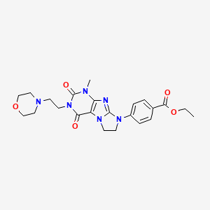 Ethyl 4-[4-methyl-2-(2-morpholin-4-ylethyl)-1,3-dioxo-7,8-dihydropurino[7,8-a]imidazol-6-yl]benzoate