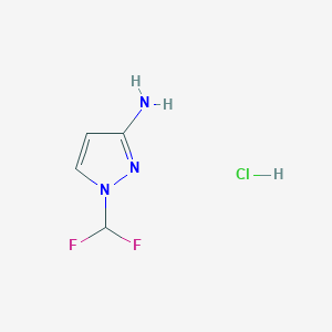 molecular formula C4H6ClF2N3 B2607444 1-(Difluoromethyl)pyrazol-3-amine hydrochloride CAS No. 919785-20-9