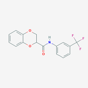molecular formula C16H12F3NO3 B2607455 N-[3-(trifluoromethyl)phenyl]-2,3-dihydro-1,4-benzodioxine-2-carboxamide CAS No. 294853-44-4