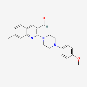 molecular formula C22H23N3O2 B2607456 2-[4-(4-甲氧基苯基)哌嗪-1-基]-7-甲基喹啉-3-甲醛 CAS No. 852296-95-8