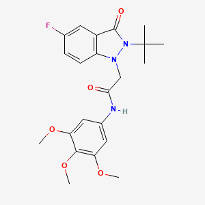 2-(2-(tert-butyl)-5-fluoro-3-oxo-2,3-dihydro-1H-indazol-1-yl)-N-(3,4,5-trimethoxyphenyl)acetamide